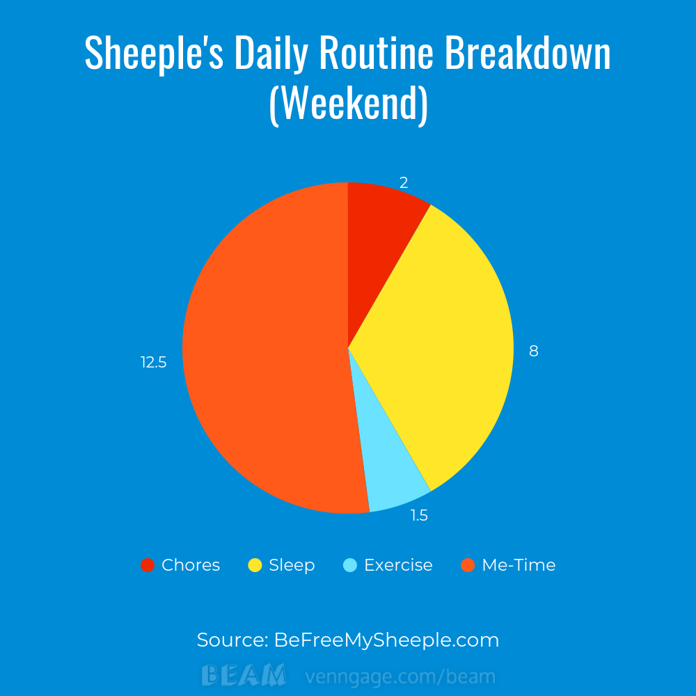 Sheeple's daily routine breakdown weekend