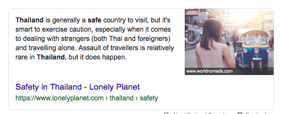 Thailand is very safe