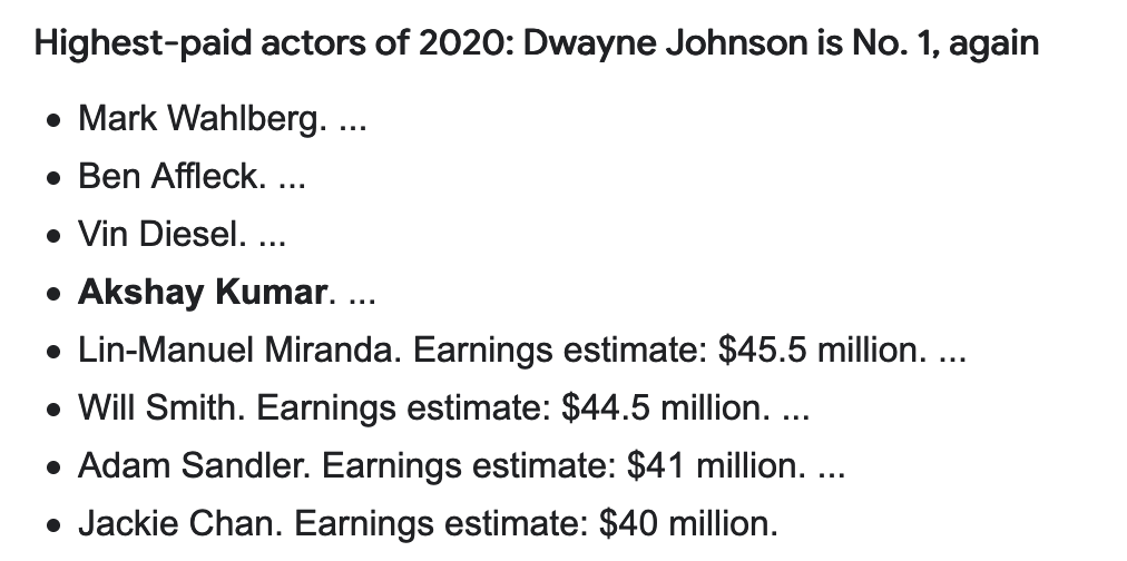 Highest paid actors